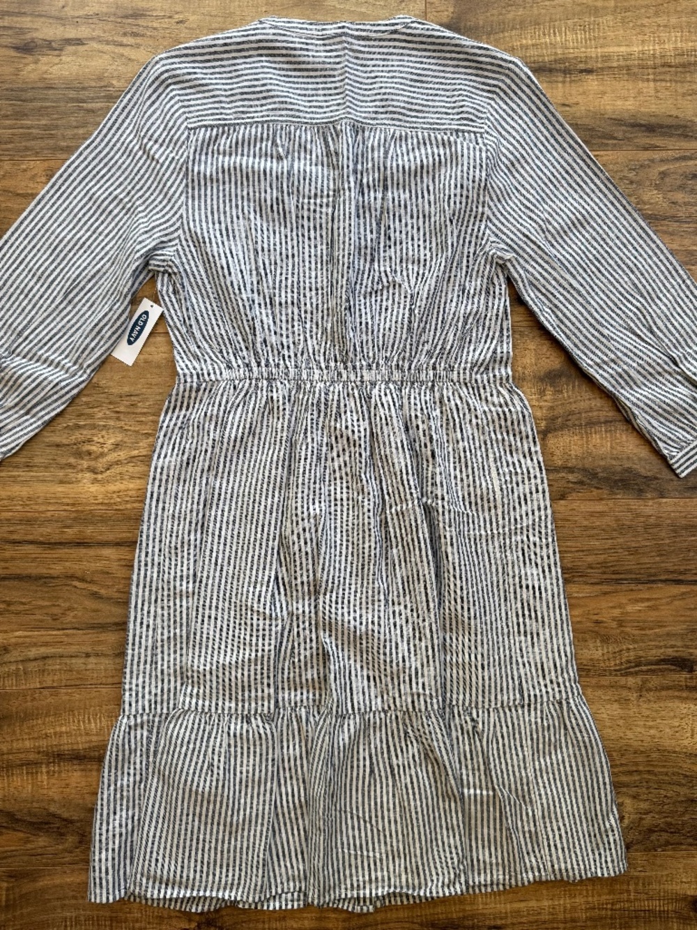 Old Navy Navy Striped Tiered Dress - Picture 5 of 12